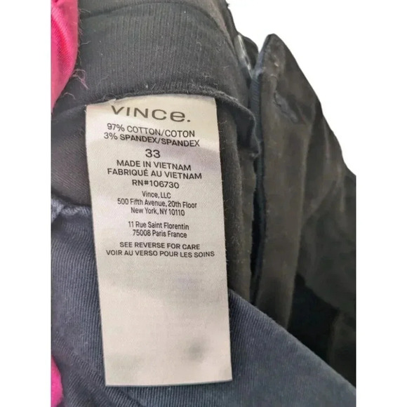 Vince Cotton Twill Griffith Mens Slim Fit Chino Pant Size 33 Coastal Navy Blue - Picture 12 of 14